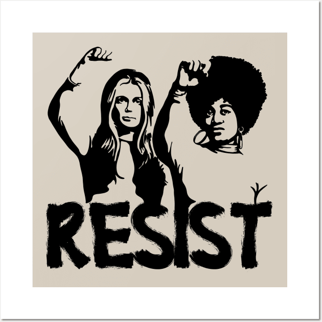 Gloria Steinem and Angela Davis Portrait Wall Art by Slightly Unhinged